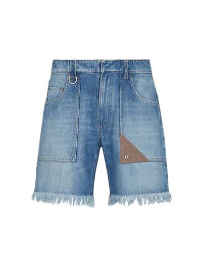 Shop Fendi Blue Denim Shorts