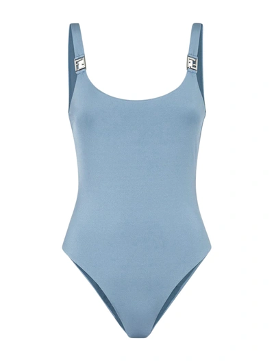 Shop Fendi Blue Lycra® One-piece Swimsuit