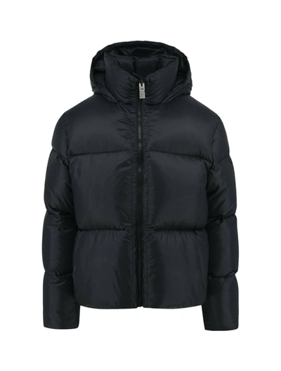 Shop Givenchy Branded Hooded Down Jacket In Black