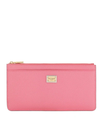 Shop Dolce & Gabbana Card Holder In Pink & Purple