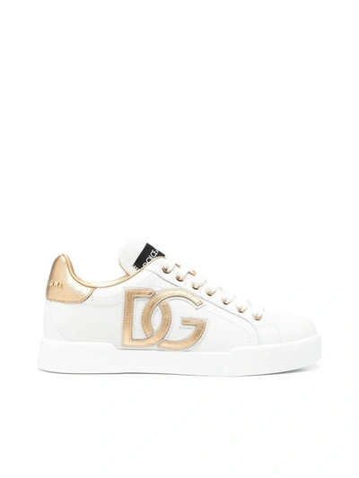 Shop Dolce & Gabbana Dg-embellished Low-top Sneakers In White