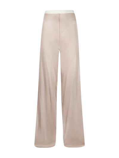 Shop Maison Margiela Elasticated Knitted Trousers In Pink & Purple