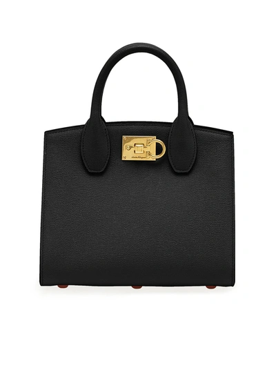 Shop Ferragamo Studio Box Bag In Black