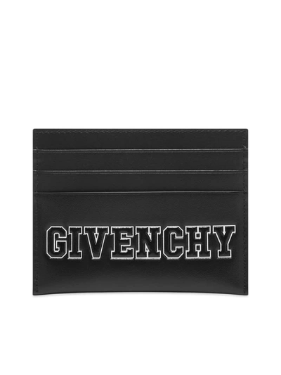 Shop Givenchy Varsity Logo Card Holder In Black