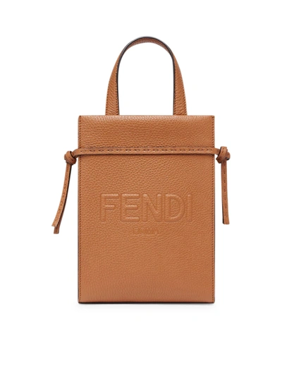 Shop Fendi Go To Shopper Mini In Brown