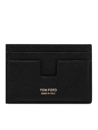Shop Tom Ford Grain Leather Classic Cardholder In Black
