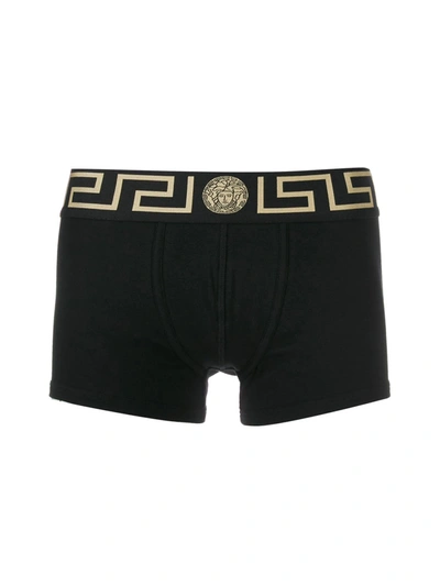 Shop Versace Greca Border Boxers In Black