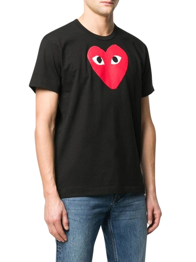 Shop Comme Des Garçons Play Heart Logo Tee In Black