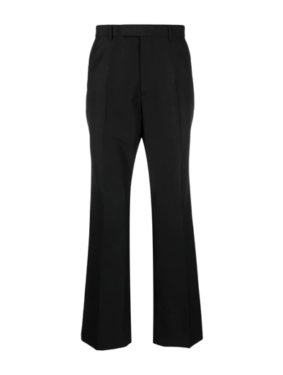 Shop Gucci High-waisted Tailored Trousers In Black