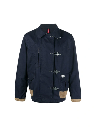 Shop Fay Archive Jacket With Clips In Blue