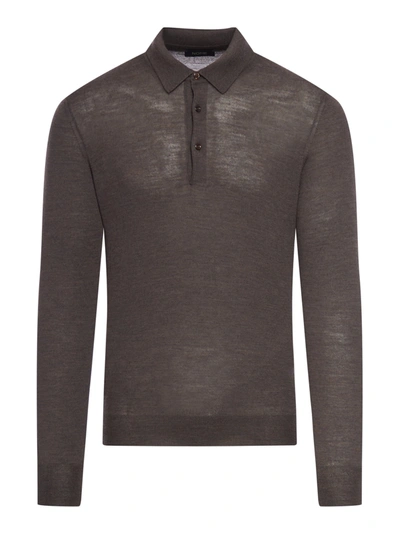 Nome Knit Polo Shirt In Brown