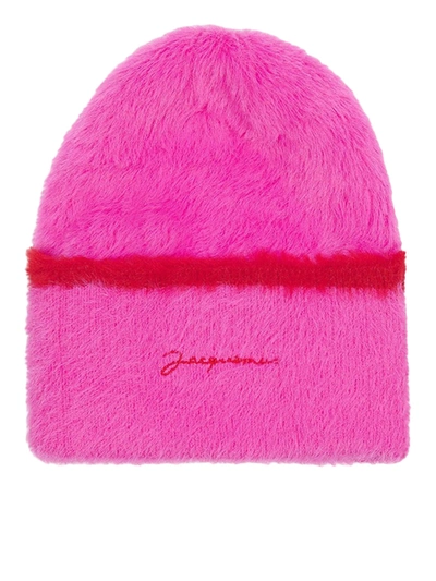 Shop Jacquemus Le Bonnet Neve In Pink & Purple