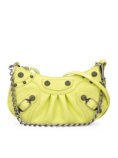 Shop Balenciaga Le Cagole Mini Purse With Chain In Lilac In Yellow & Orange