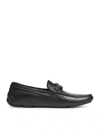 Shop Giorgio Armani Leather Loafer In Black
