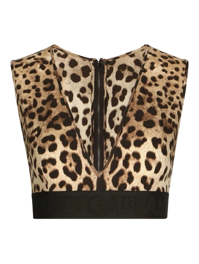 Shop Dolce & Gabbana Leopard-print Vest Top In Multicolour