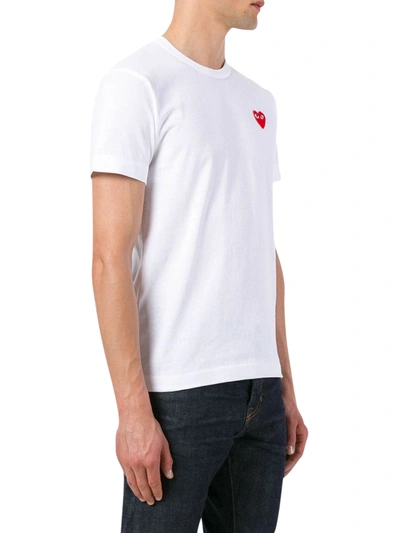 Shop Comme Des Garçons Play Logo Patch T-shirt In White