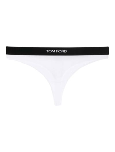 Shop Tom Ford Logo Thong In White