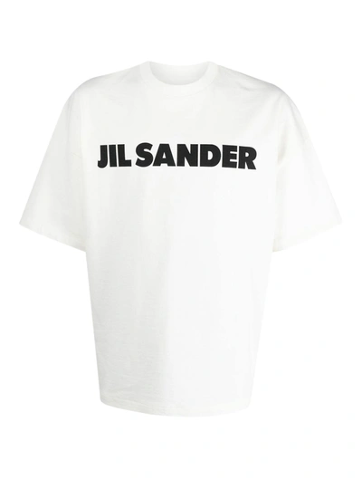 Shop Jil Sander Logo-print Cotton T-shirt In Nude & Neutrals