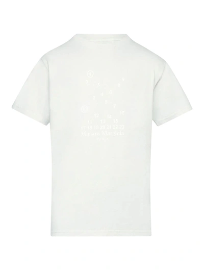 Shop Maison Margiela Logo-print Crew-neck T-shirt In White