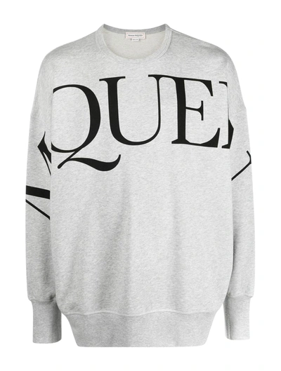 Shop Alexander Mcqueen Logo-print Sweatshirt In Grey