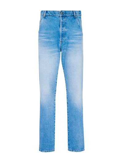 Shop Balmain Low-rise Slim-fit Jeans In Blue