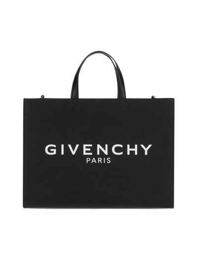 Shop Givenchy Medium G Tote Shopping Bag In Canvas In Black