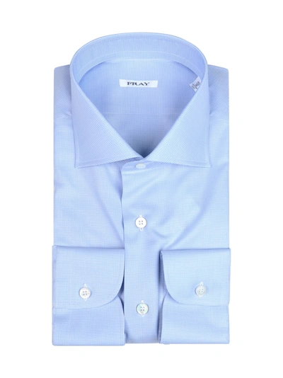 Fray Micro-patterned Shirt In Blue