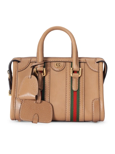 Shop Gucci Mini Handbag With Double G In Camel