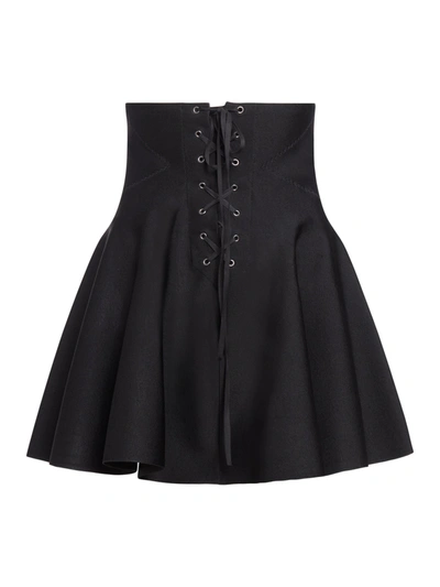 Shop Alaïa Mini Skirt In Black