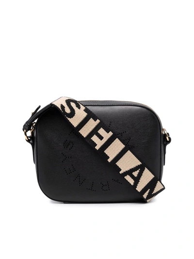 Shop Stella Mccartney Mini Stella Logo Crossbody Bag In Black