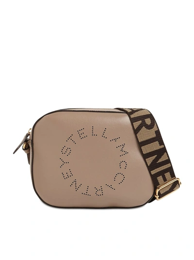 Shop Stella Mccartney Mini Stella Logo Crossbody Bag In Nude & Neutrals