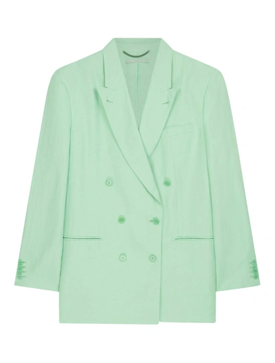 Shop Stella Mccartney Oversized Double Breasted Jacket In Green