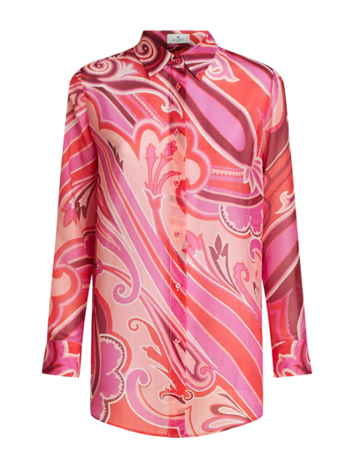 Shop Etro Paisley Cotton And Silk Shirt In Multicolour