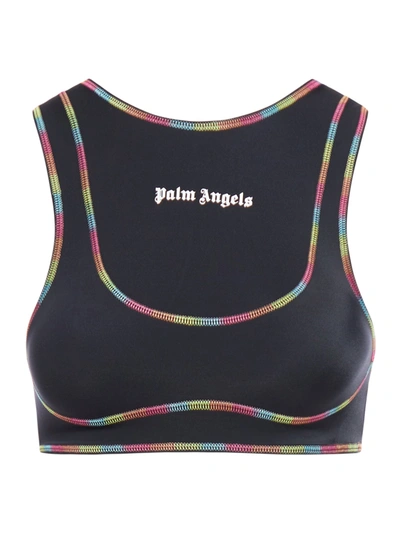 Shop Palm Angels Rainbow Miam Training Top In Black