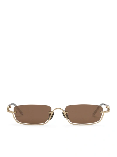 Gucci Rectangular-frame Sunglasses In Metallic