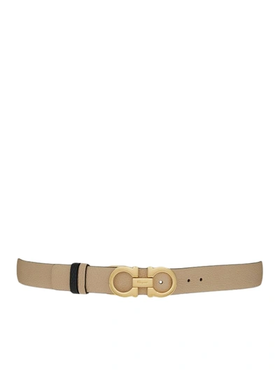 Shop Ferragamo Reversible And Adjustable Gancini Belt In Black