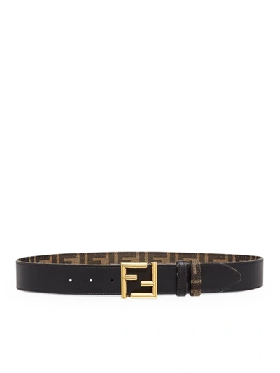 Shop Fendi Reversible Belt In Black