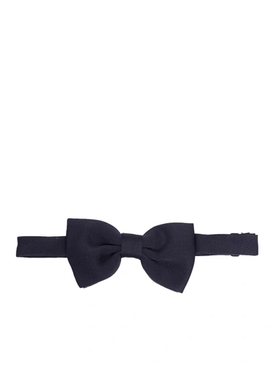 Tagliatore Ribbed Bow Tie In Blue