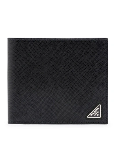 Shop Prada Saffiano Wallet In Black