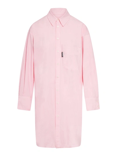 Shop Palm Angels Shirt Dress In Pink & Purple