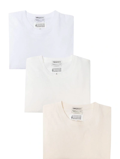 Shop Maison Margiela Slim Cotton T-shirt (pack Of 3) In White