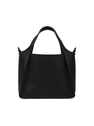 Shop Stella Mccartney Small Eco Soft Logo Tote In Black
