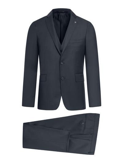 Shop Tagliatore Suit With Vest In Grey