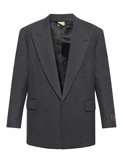 Shop Gucci Tailored Blazer In Grey