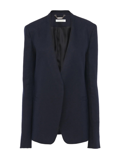 Shop Chloé Tailored Jacket Without Buttons In Blue