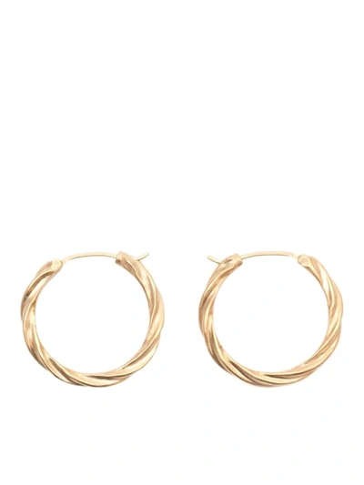 Shop Maison Margiela Twist-detail Hoop Earrings In Metallic
