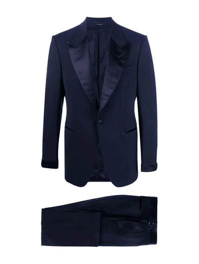 Shop Tom Ford Two-piece Single-breasted Dinner Suit In Blue