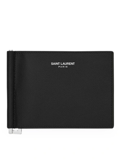 Saint Laurent YSL Bill Clip Wallet - Black
