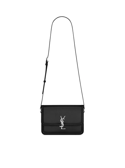 Saint Laurent Monogram-logo Leather Messenger Bag In Black