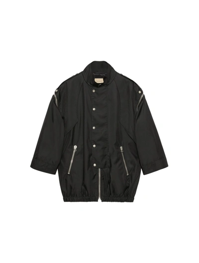 Shop Gucci ` Metamorphosis` Jacket With Detachable Sleeves In Black